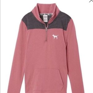 VS PINK mauve quarter-zip sweatshirt